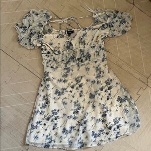 Lulu's Blue and White Floral Mini Dress